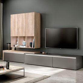 Wohnzimmer modern mit Holz